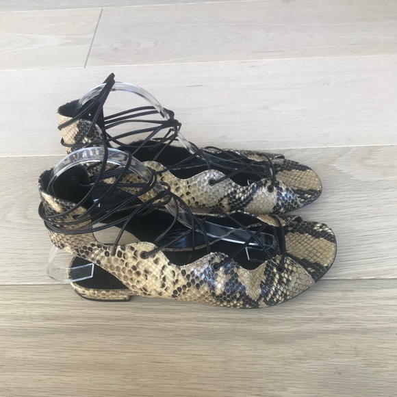 Saint Laurent Python-Embossed Gladiator Sandals - Picture 3 of 6